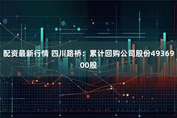 配资最新行情 四川路桥：累计回购公司股份4936900股
